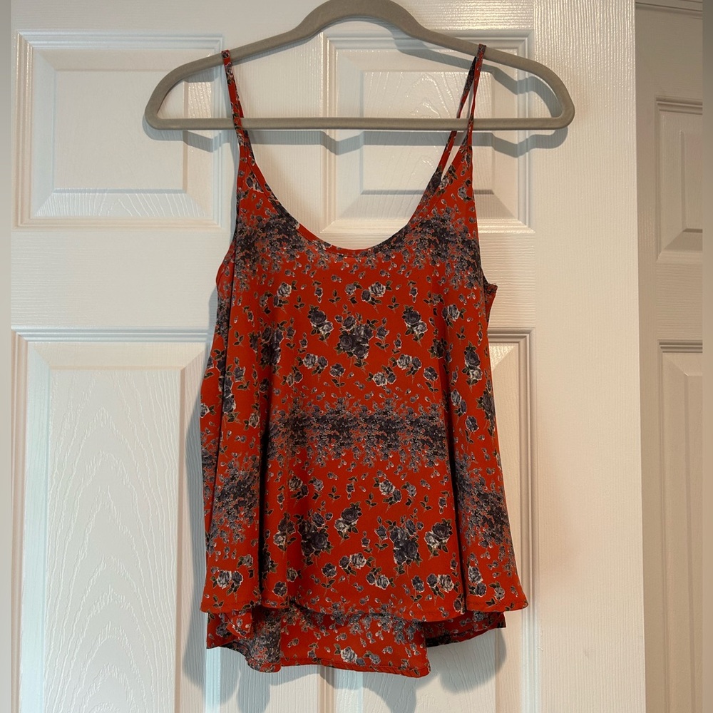 Lush Red Floral Camisole Top